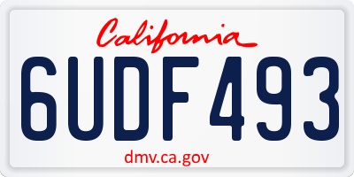 CA license plate 6UDF493