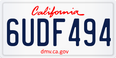 CA license plate 6UDF494