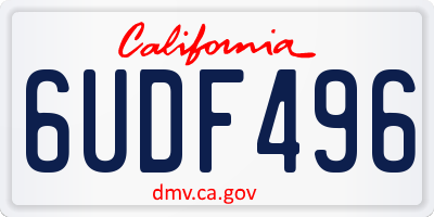 CA license plate 6UDF496