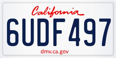 CA license plate 6UDF497