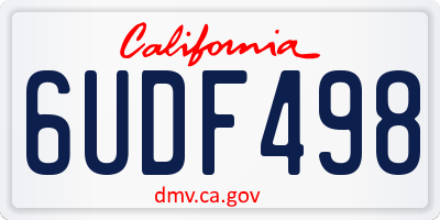 CA license plate 6UDF498