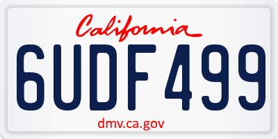 CA license plate 6UDF499