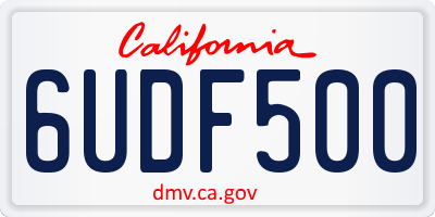 CA license plate 6UDF500
