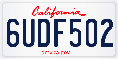 CA license plate 6UDF502
