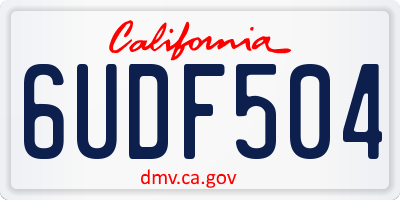 CA license plate 6UDF504
