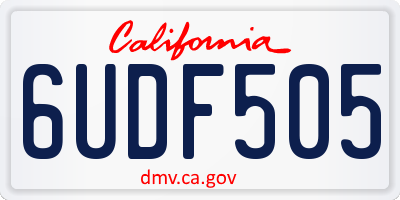 CA license plate 6UDF505