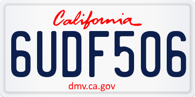 CA license plate 6UDF506