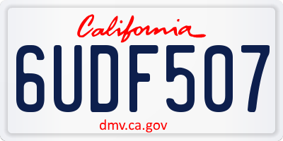 CA license plate 6UDF507