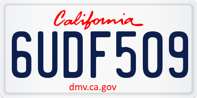 CA license plate 6UDF509