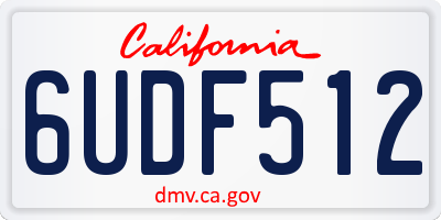 CA license plate 6UDF512