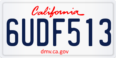 CA license plate 6UDF513