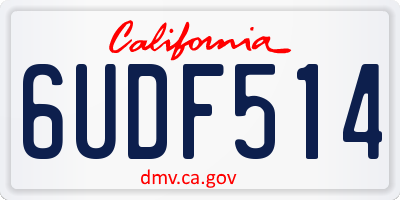 CA license plate 6UDF514