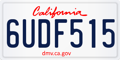 CA license plate 6UDF515