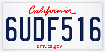 CA license plate 6UDF516