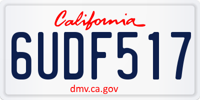 CA license plate 6UDF517