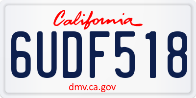 CA license plate 6UDF518