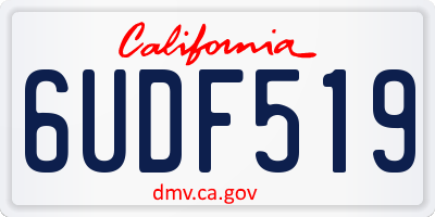CA license plate 6UDF519