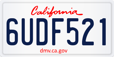 CA license plate 6UDF521