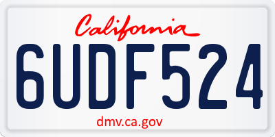 CA license plate 6UDF524
