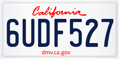 CA license plate 6UDF527