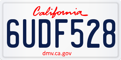 CA license plate 6UDF528