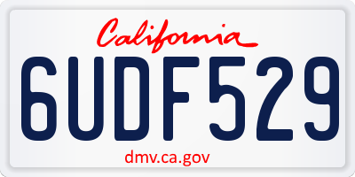 CA license plate 6UDF529