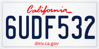 CA license plate 6UDF532