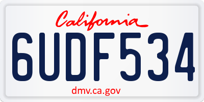 CA license plate 6UDF534