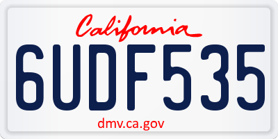 CA license plate 6UDF535