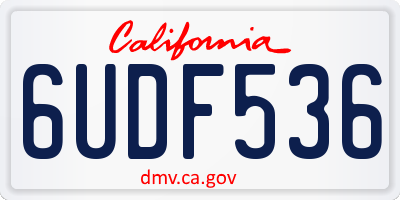CA license plate 6UDF536