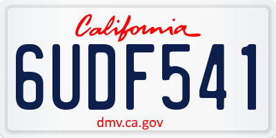 CA license plate 6UDF541
