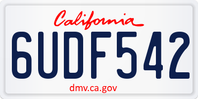 CA license plate 6UDF542