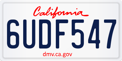 CA license plate 6UDF547