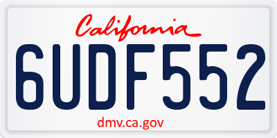 CA license plate 6UDF552