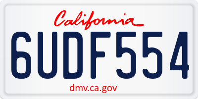 CA license plate 6UDF554