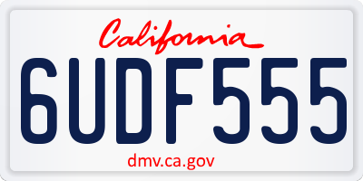 CA license plate 6UDF555