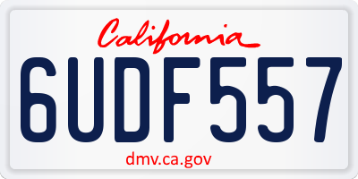 CA license plate 6UDF557