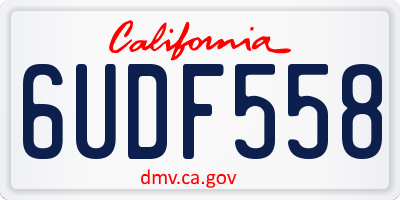 CA license plate 6UDF558