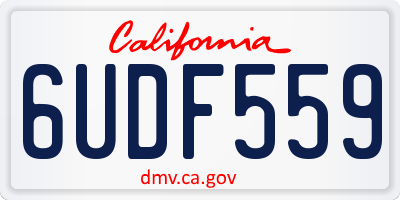 CA license plate 6UDF559