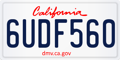 CA license plate 6UDF560