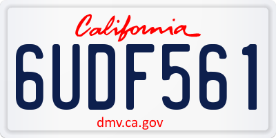 CA license plate 6UDF561