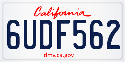 CA license plate 6UDF562