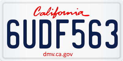 CA license plate 6UDF563