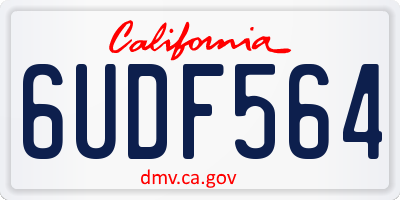 CA license plate 6UDF564