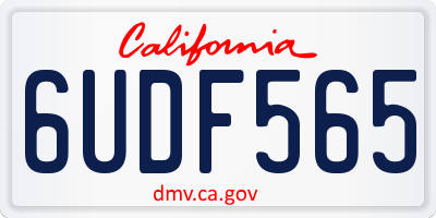 CA license plate 6UDF565