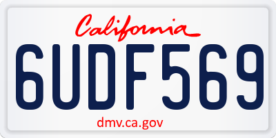 CA license plate 6UDF569