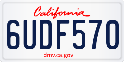 CA license plate 6UDF570