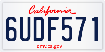 CA license plate 6UDF571