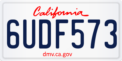 CA license plate 6UDF573