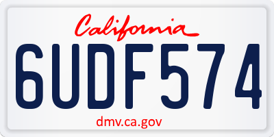 CA license plate 6UDF574